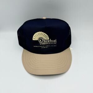 Vintage Showboat Automotive Supply Hat Blue Trucker Snapback Mesh 80s 90s